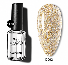 Momo Professional Disko Reflektörlü Flash Kalıcı Oje D002 Altın