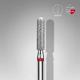 STALEKS EXPERT Elmas Freze Yuvarlak Silindir Kırmızı 2,5 mm / 10 mm