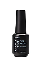 RUNAIL Expert Top Gloss 18 ml | UV Filtreli, Yapışkansız, Ekstra Parlak Kalıcı Oje Üst Katı