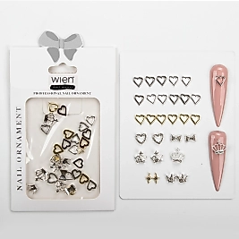 30lu Kalpler ve Taç Dizayn Metal Tırnak Süsleme Charm Nail Art Charm Taşları WN-506