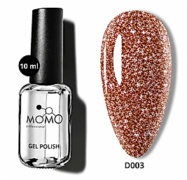 Momo Professional Disko Reflektörlü Flash Kalıcı Oje D003 Kahverengi
