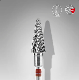 STALEKS EXPERT Solaklar İçin Sert Alaşım Koni Freze Kırmızı 6 mm / 14 mm