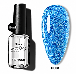 Momo Professional Disko Reflektörlü Flash Kalıcı Oje D008 Mavi
