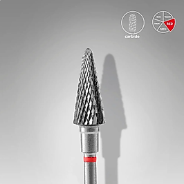STALEKS EXPERT Sert Alaşım Koni Freze Kırmızı 6 mm / 14 mm