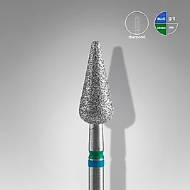 STALEKS EXPERT Elmas Freze Ucu DUO Sivri Armut Mavi-Yeşil 5 mm / 12 mm