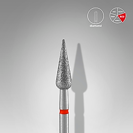 STALEKS EXPERT Elmas Freze Ucu Sivri Armut Kırmızı 4 mm / 12 mm