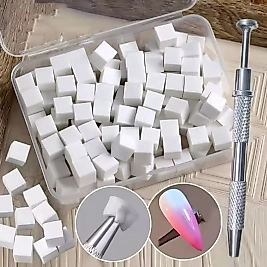 100lü Kalemli Küp Nail Art Ombre ve Geçiş Süngeri Seti
