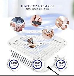 SNRQI Kablosuz Toz Toplama Cihazı 120W ve 12.000 Devir Profesyonel Tırnak Tozu Emici | Orijinal Rusya'dan İthal