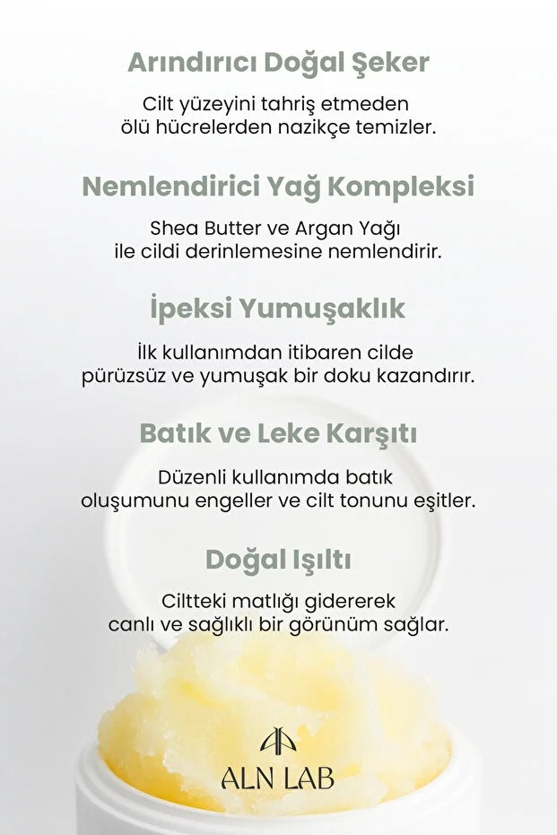 ALN LAB Peeling Scrub – Canlandırıcı Şeker Peelingi 250 Ml